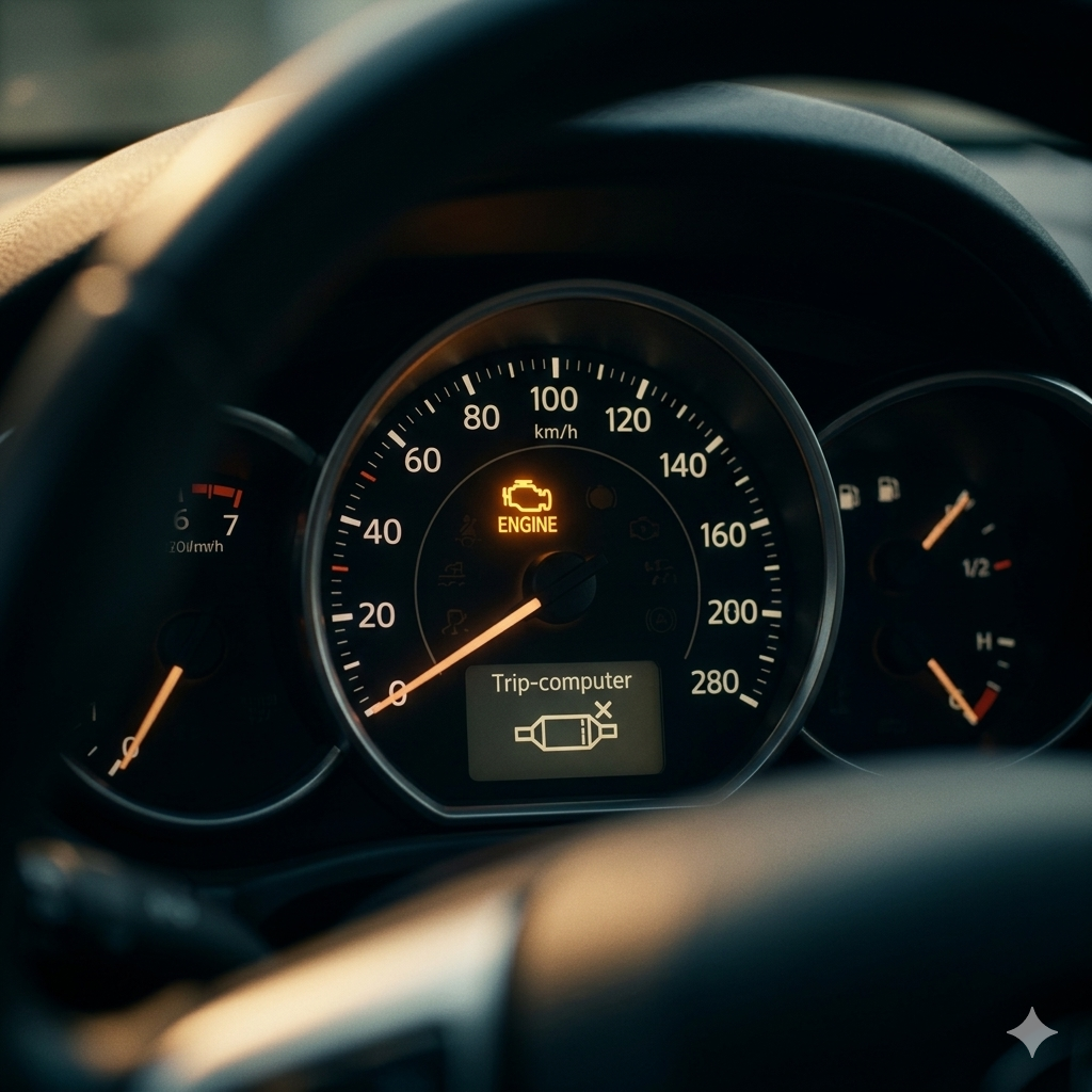 check engine light indicating possible catalytic converter issue